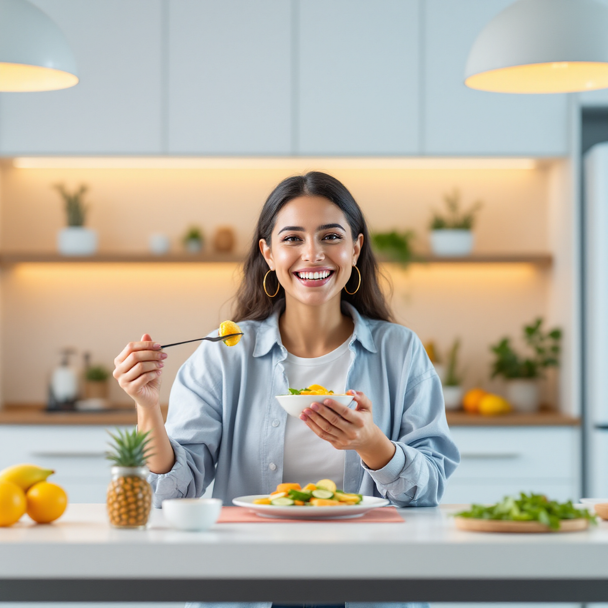 Person in a bright wellness setting