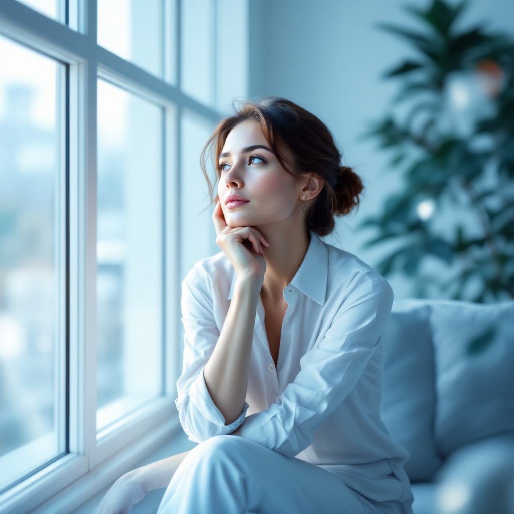 Confident person in a bright wellness setting